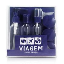 Kit de Frascos Viagem Bolsa Shampoo Sabonetes Álcool Cremes 9 Peças