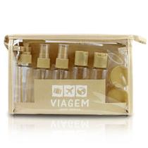 Kit de Frascos Viagem Bolsa Shampoo Sabonetes Cremes 10 Peças