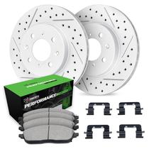 Kit de Freio Dianteiro R1 Concepts com Discos Perfurados e Ranhurados para Ford Focus
