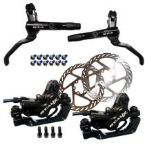 Kit De Freio Hidráulico Gta Rx 4 Pistões Tipo Slx Rotor 160mm Completo Com Discos Mtb