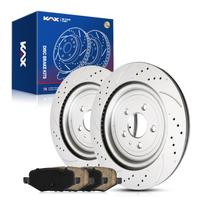 Kit de freio traseiro KAX com rotores de freio perfurados e com fenda Explorer
