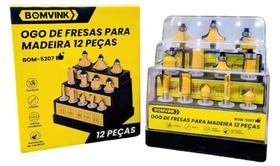 Kit de Fresas 12 peças para Tupia Madeira Haste de 6mm Kit de Fresas 12 peças para Tupia Madeira Haste de 6mm