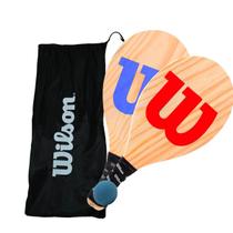 Kit de Frescobol Wilson Madeira Pinus 2 Raquetes 1 Bola
