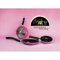 Kit de frigideira 3 Rosa Antiaderente teflon