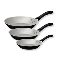Kit De Frigideiras Antiaderente Tramontina Linz 03 Peças Preto Revestimento Starflon Max Cozinha Resistente Prático
