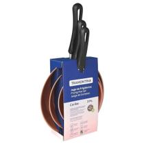 Kit de Frigideiras Caribe com Revestimento Antiaderente Starflon Max 16cm / 20cm / 24cm Cobre 3 Peças - Tramontina