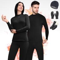 Kit De Frio Blusa Calca Térmica Luvas Meias Touca Quentinha Masculino Feminino Unissex
