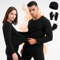 Kit De Frio Blusa Calca Térmica Luvas Meias Touca Quentinha Masculino Feminino Unissex