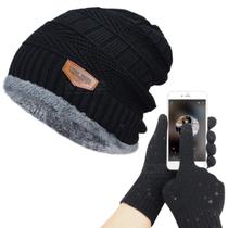 Kit De Frio Luvas Touch Screen ( Celular ) + Touca Quentinha