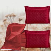 Kit De Fronha Travesseiro Corpo E Porta Travesseiro 3 Peças Vermelho