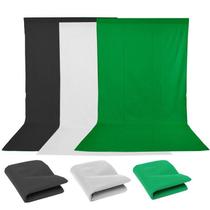 Kit De Fundo Infinito Tnt Branco, Preto E Verde - 1,60M X 3M