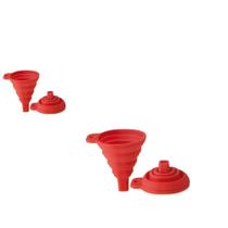 Kit de Funil de Silicone Retrátil Vermelho