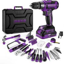 Kit de Furadeira DEKOPRO 20V sem fio elétrica roxa Kit de Furadeira DEKOPRO 20V sem fio elétrica roxa