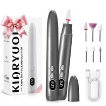 Kit de furadeira elétrica para unhas Kiaryuoll Cordless Recarregável Cinza