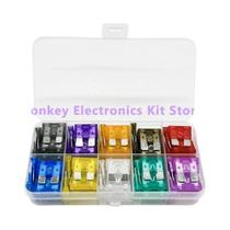 Kit De Fusíveis Automotivos Médios 100 Peças 15A 20A 25A 30A 35A Tipo Lâmina Sortido Com Caixa