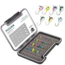 Kit de gabaritos de pesca no gelo MUUNN Tungsten 21 unidades para Crappie Walleye Kit de gabaritos de pesca no gelo MUUNN Tungsten 21 unidades para Crappie Walleye