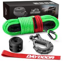 Kit de gancho de 10.000 libras com corda de guincho sintética DAYDOOR de 1/4 x 15 m Kit de gancho de 10.000 libras com corda de guincho sintética DAYDOOR de 1/4 x 15 m