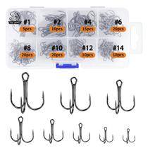 Kit de ganchos de pesca UCEC Treble Hooks 110 unidades de aço de alto carbono