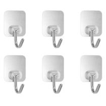 Kit de Ganchos Multiuso 6 Peças c/ Adesivo Aço Inox - Quanhe Kit de Ganchos Multiuso 6 Peças c/ Adesivo Aço Inox - Quanhe