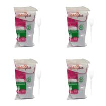 Kit de Garfo para Sobremesa 12,5cm Branco Biodegradável Goldenplast 4 Pacotes com 50 unidades
