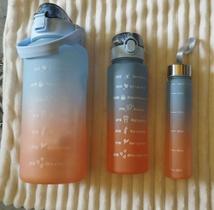 Kit de garrafas Squeeze de água academia 2Li 1L 750 ml