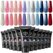 Kit de gel de extensão Poly, modelos, conjunto de 12 cores Poly Nail
