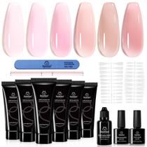 Kit de gel para extensão de unhas Beetles Poly com 6 cores para mulheres