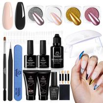 Kit de gel para extensão de unhas besouros Poly com lâmpada UV e acessórios Kit de gel para extensão de unhas besouros Poly com lâmpada UV e acessórios