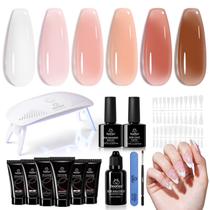 Kit de gel para unhas Beetles Poly 6 Colors Jelly Nude com lâmpada Kit de gel para unhas Beetles Poly 6 Colors Jelly Nude com lâmpada