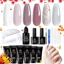 Kit de gel para unhas Beetles Poly 6 Colors UV Kit All In One