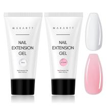 Kit de gel para unhas Poly Makartt 50 mL x 2 cores rosa branco