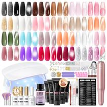 Kit de Gel para Unhas Poly PEACECOLOR 52pcs com Broca e Lâmpada UV Kit de Gel para Unhas Poly PEACECOLOR 52pcs com Broca e Lâmpada UV