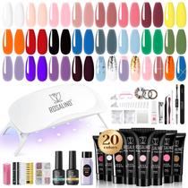 Kit de gel para unhas Poly ROSALIND 20 cores com mini luminária de unhas de 10 mL