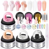 Kit de gel para unhas SAVILAND Non Sticky Solid Builder com 4 cores