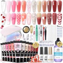Kit de gel Poly Extension Born Pretty 12 cores com luminária de unhas