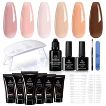 Kit de gel Poly Nail Extension Beetles de 6 cores com minilâmpada