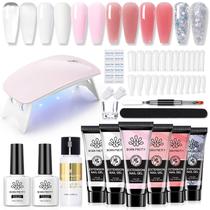 Kit de gel Poly Nail Extension BORN PRETTY 6 cores com lâmpada