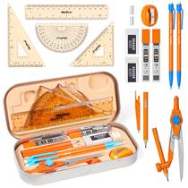 Kit de Geometria Nicpro 17 Peças com Compasso, Transferidor e Réguas Kit de Geometria Nicpro 17 Peças com Compasso, Transferidor e Réguas