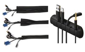 Kit De Gerenciamento De Cabos - Luva Organizadora E Suporte Para fios e cabos Kit De Gerenciamento De Cabos - Luva Organizadora E Suporte Para fios e cabos