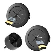 Kit de gerenciamento de cabos VCELINK In-Wall de 62 mm para TV Black, pacote com 2 Kit de gerenciamento de cabos VCELINK In-Wall de 62 mm para TV Black, pacote com 2
