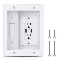 Kit de gerenciamento de cabos ZEXMTE na parede com tomadas AC e portas USB