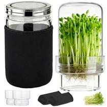Kit de Germinação de Sementes DWETG com 2 Potes de Boca Larga em Aço Inoxidável Kit de Germinação de Sementes DWETG com 2 Potes de Boca Larga em Aço Inoxidável