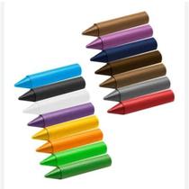 Kit de Giz de cera curto 6 cores escolar papelaria criativo