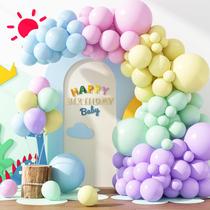 Kit de Globos Rubfac 129 piezas Pastel Macaron de Látex