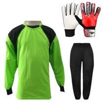 Kit de Goleiro Infantil Camisa + Calça Acolchoada + Luva Penalty Delta