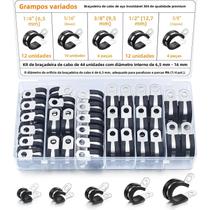 Kit De Grampos De Cabo De Aço Inoxidável Com Almofada De Borracha 44 Peças 5 Tamanhos 1/4'' 5/16''