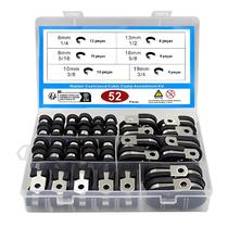 Kit De Grampos De Cabo De Aço Inoxidável Com Almofada De Borracha, 52 Peças, 6 Tamanhos De 1/4'' a
