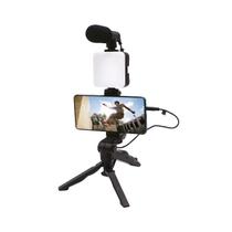 Kit de Gravação 4 em 1 para Smartphone com Tripé e Microfone - TOMATE MTG-2222