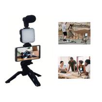 KIT DE GRAVAÇÃO DE VÍDEO! Luz, Microfone, Tripé, Suporte Cel