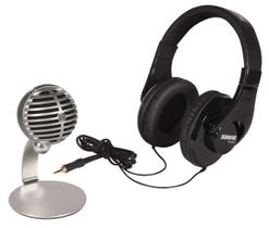 Kit de gravação Shure Mobile com fones de ouvido SRH240A e microfone MV5